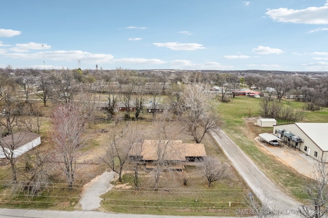 aerial view featuring a rural view