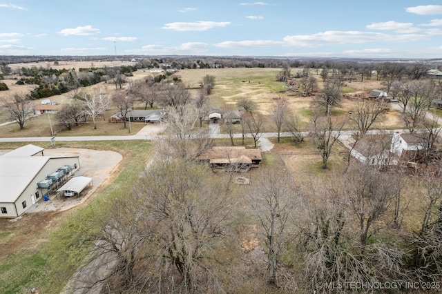 bird's eye view featuring a rural view