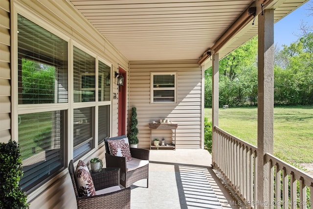 view of patio featuring covered porch