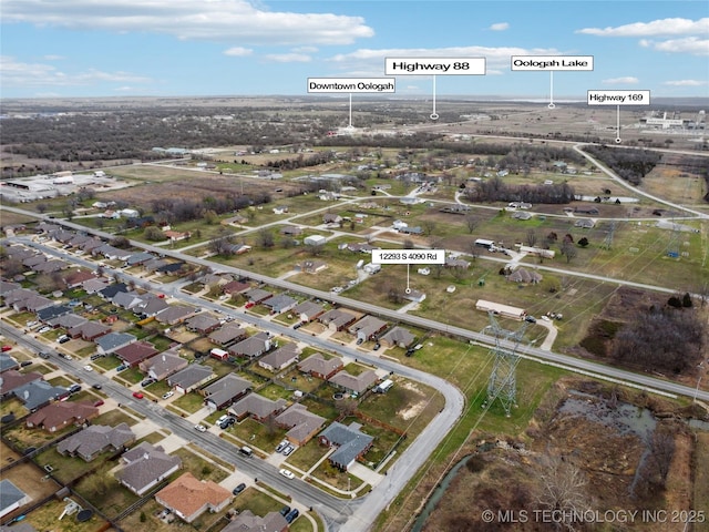 birds eye view of property featuring a residential view