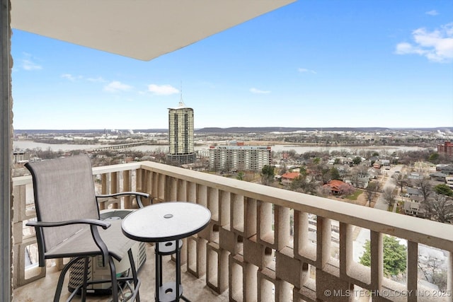 balcony with a city view