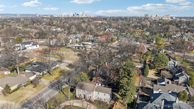 bird's eye view with a city view