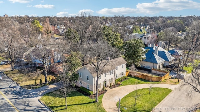 aerial view featuring a residential view