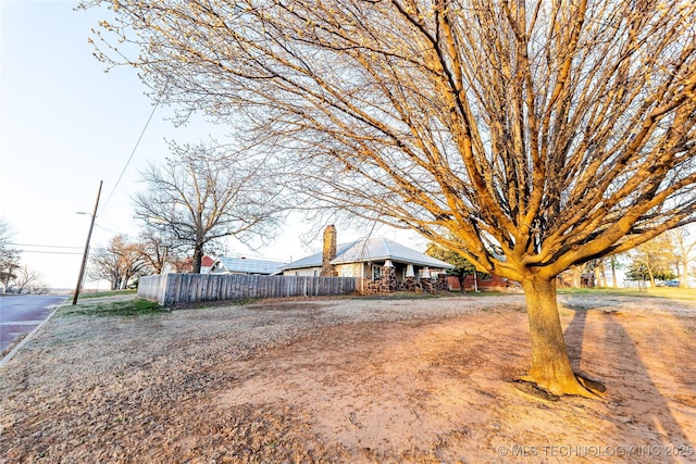 view of yard with fence