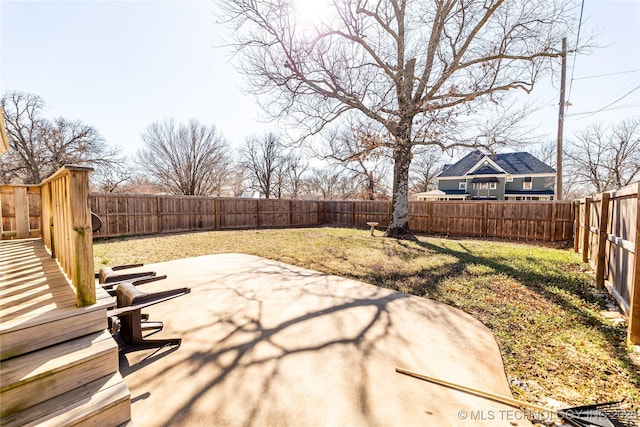 view of patio with a fenced backyard