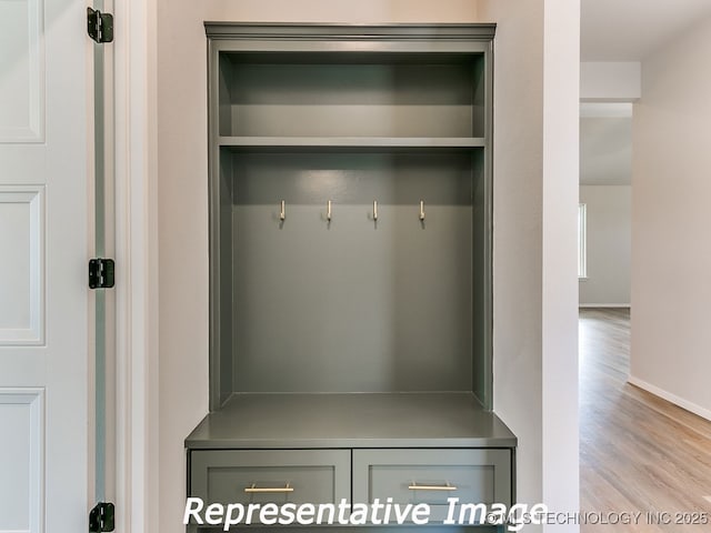 mudroom featuring wood finished floors