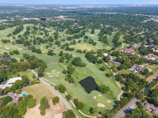 3217 E 61st Pl, Tulsa, OK 74136 - birds eye view of property featuring a water view and golf course view
