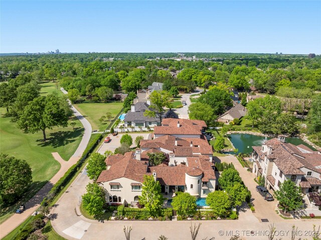 3217 E 61st Pl, Tulsa, OK 74136 - birds eye view of property with a water view and a residential view