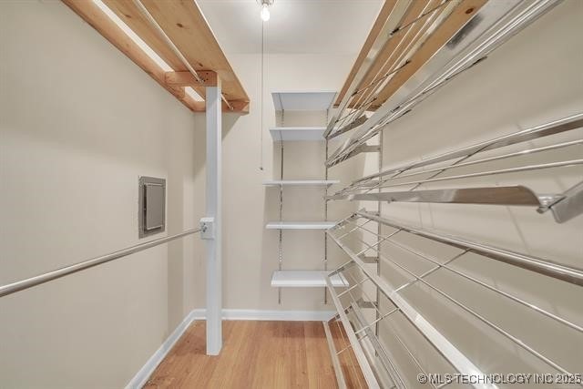 spacious closet featuring wood finished floors