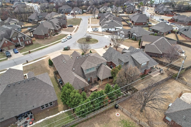 bird's eye view with a residential view