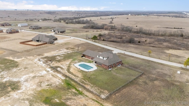 bird's eye view featuring a rural view