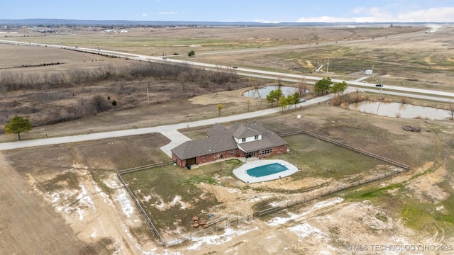 drone / aerial view featuring a rural view