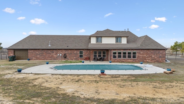 view of pool featuring a patio and a fenced in pool