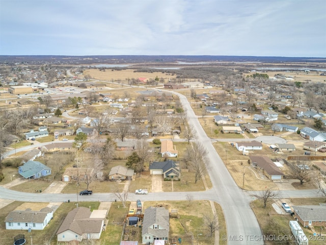 drone / aerial view with a residential view