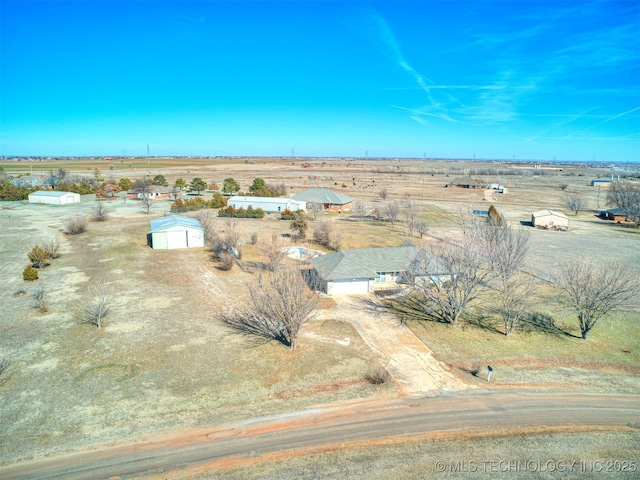 drone / aerial view with a rural view