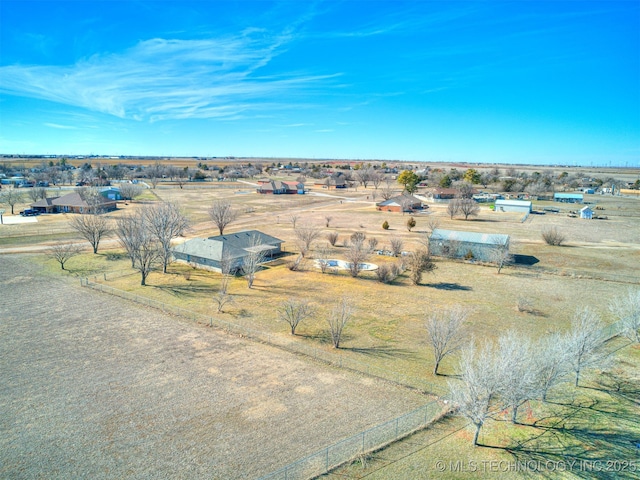 bird's eye view with a rural view