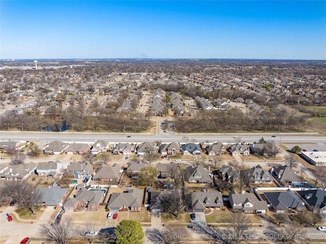 aerial view featuring a residential view