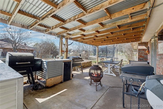 view of patio with grilling area