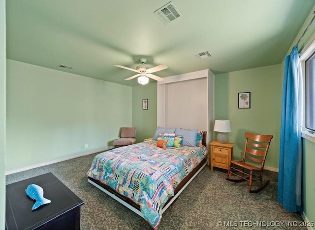 33861 S 4507th Rd, Afton, OK 74331 - carpeted bedroom featuring baseboards and a ceiling fan