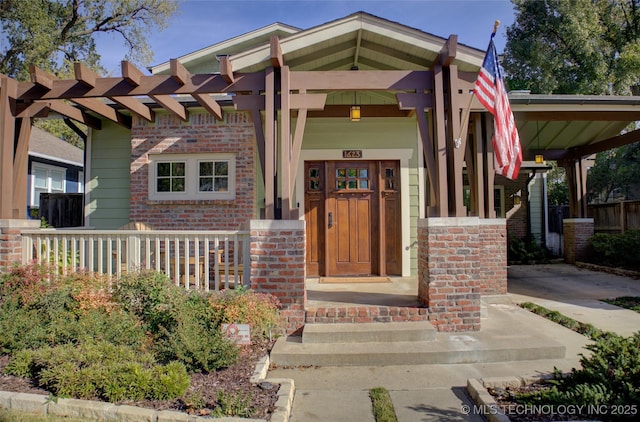 view of front of property with brick siding