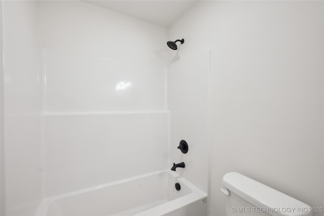 full bathroom with toilet and shower / bath combination