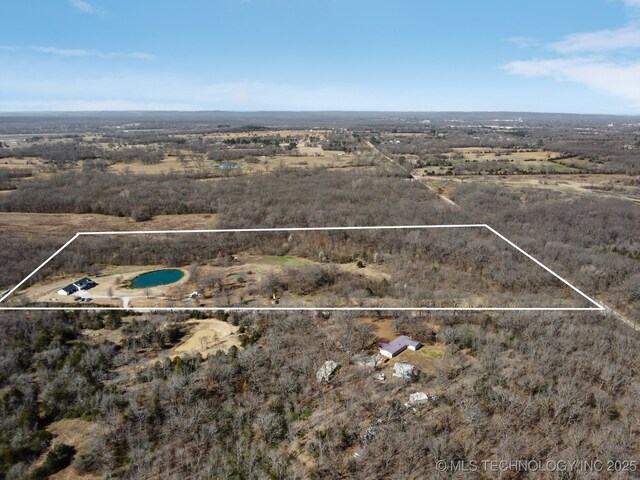 aerial view featuring a rural view