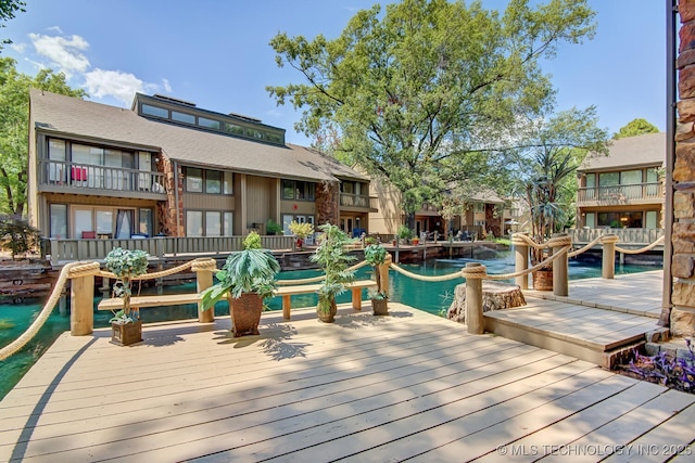 deck featuring a boat dock