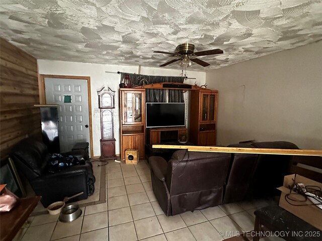 3730 Governor Harris St, Ada, OK 74820 - living area with light tile patterned flooring and a ceiling fan