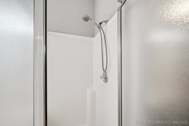 details featuring a shower stall