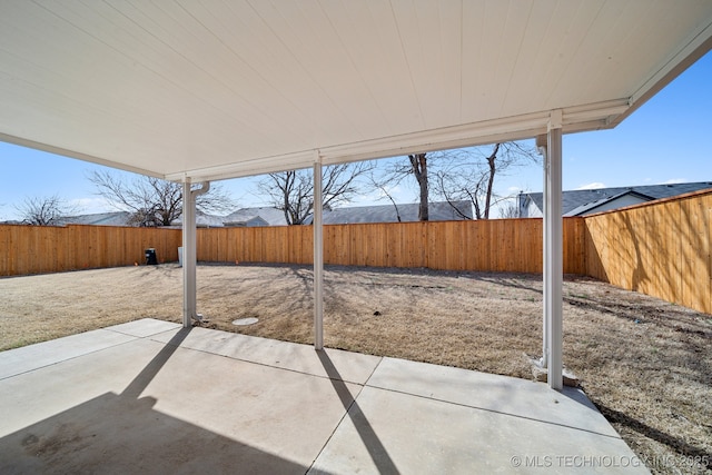 view of patio with a fenced backyard