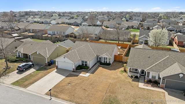 aerial view with a residential view