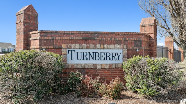 view of community sign