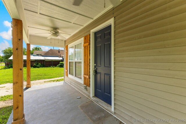 311 W 6th, Ada, OK 74820 - view of patio / terrace featuring ceiling fan