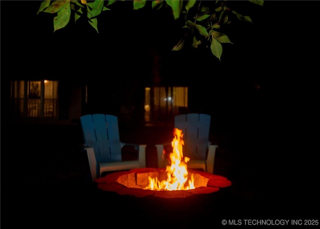 exterior details featuring a fire pit