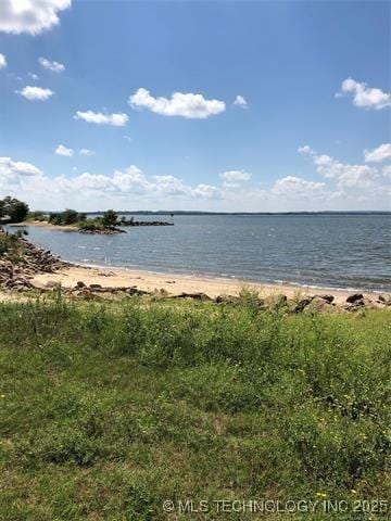 water view featuring a beach view