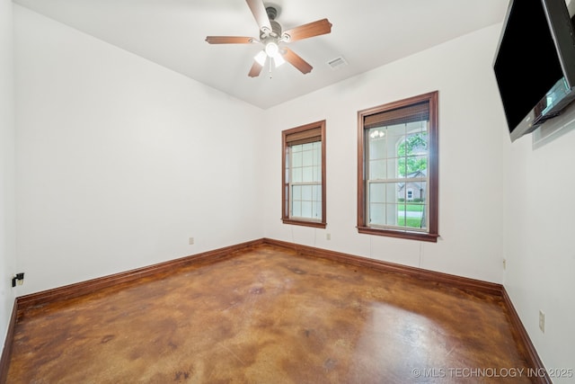 1721 E 136th Pl S, Bixby, OK 74008 - unfurnished room featuring finished concrete floors and ceiling fan