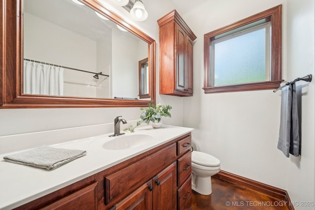 1721 E 136th Pl S, Bixby, OK 74008 - bathroom with vanity, a shower with curtain, and concrete floors