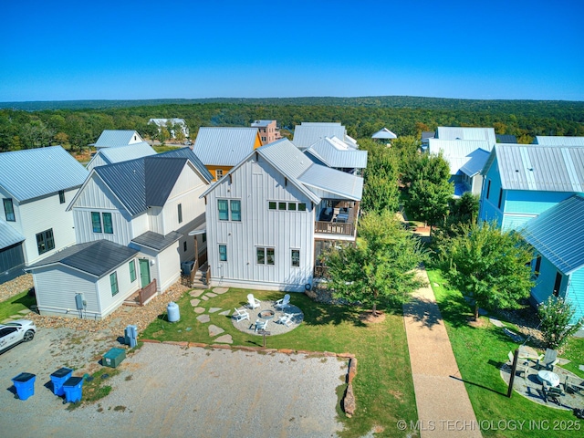 drone / aerial view with a residential view