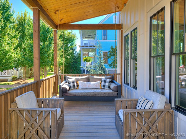 deck featuring an outdoor hangout area