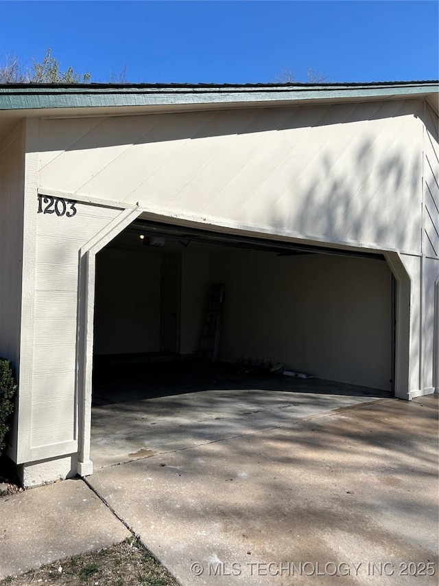 view of garage