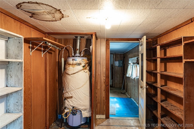 interior space featuring water heater