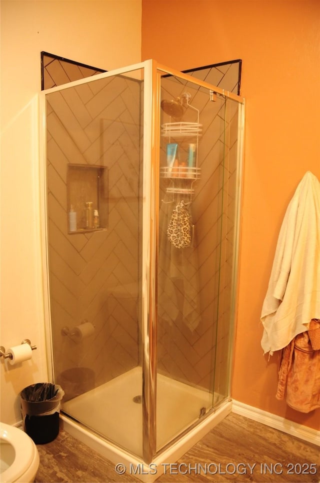 full bathroom with a stall shower