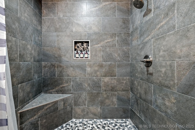 full bathroom with a tile shower