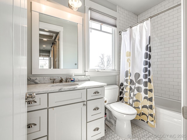 29 Boardwalk Unit F, Carlton Landing, OK 74432 - full bath with vanity, shower / tub combo, and tile patterned floors