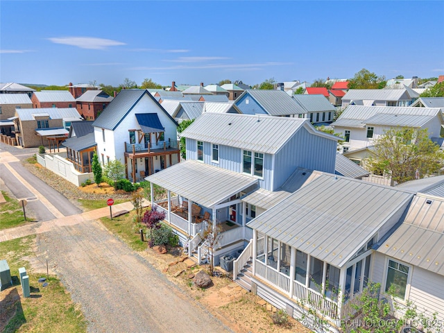 aerial view of residential area