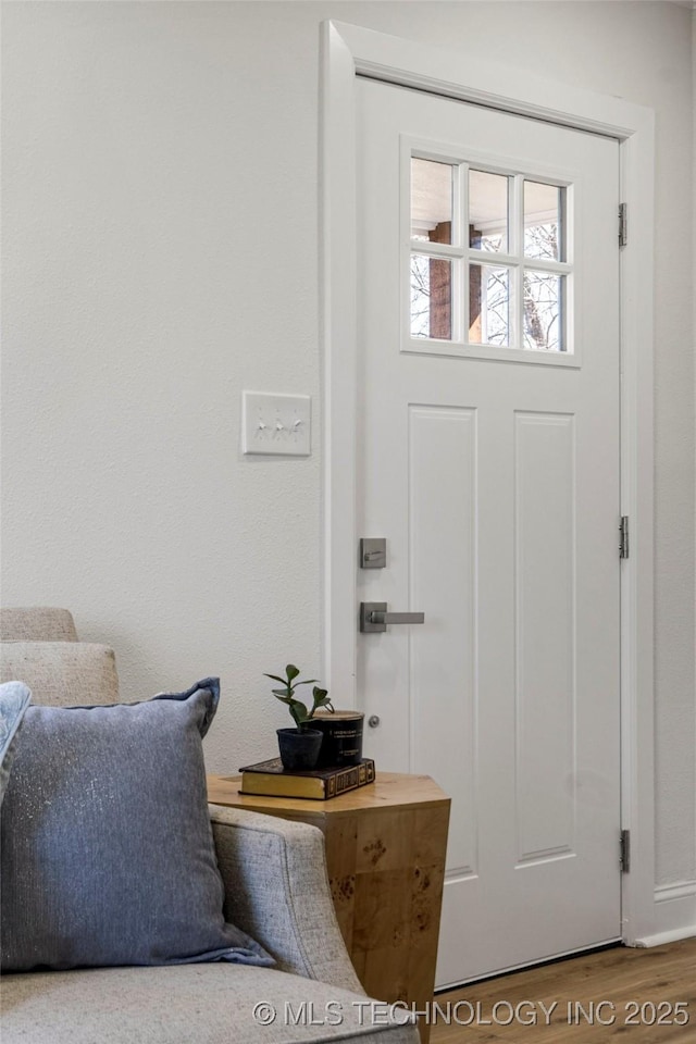 entrance foyer featuring wood finished floors