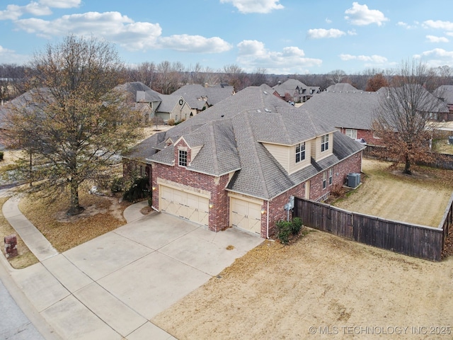 drone / aerial view with a residential view