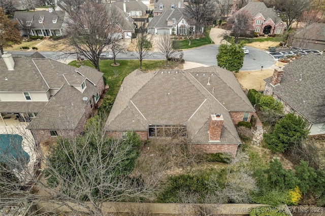 aerial view featuring a residential view