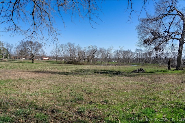 view of yard with a rural view