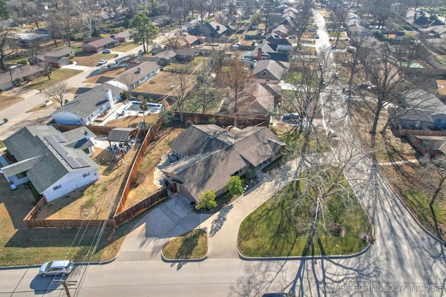 bird's eye view featuring a residential view